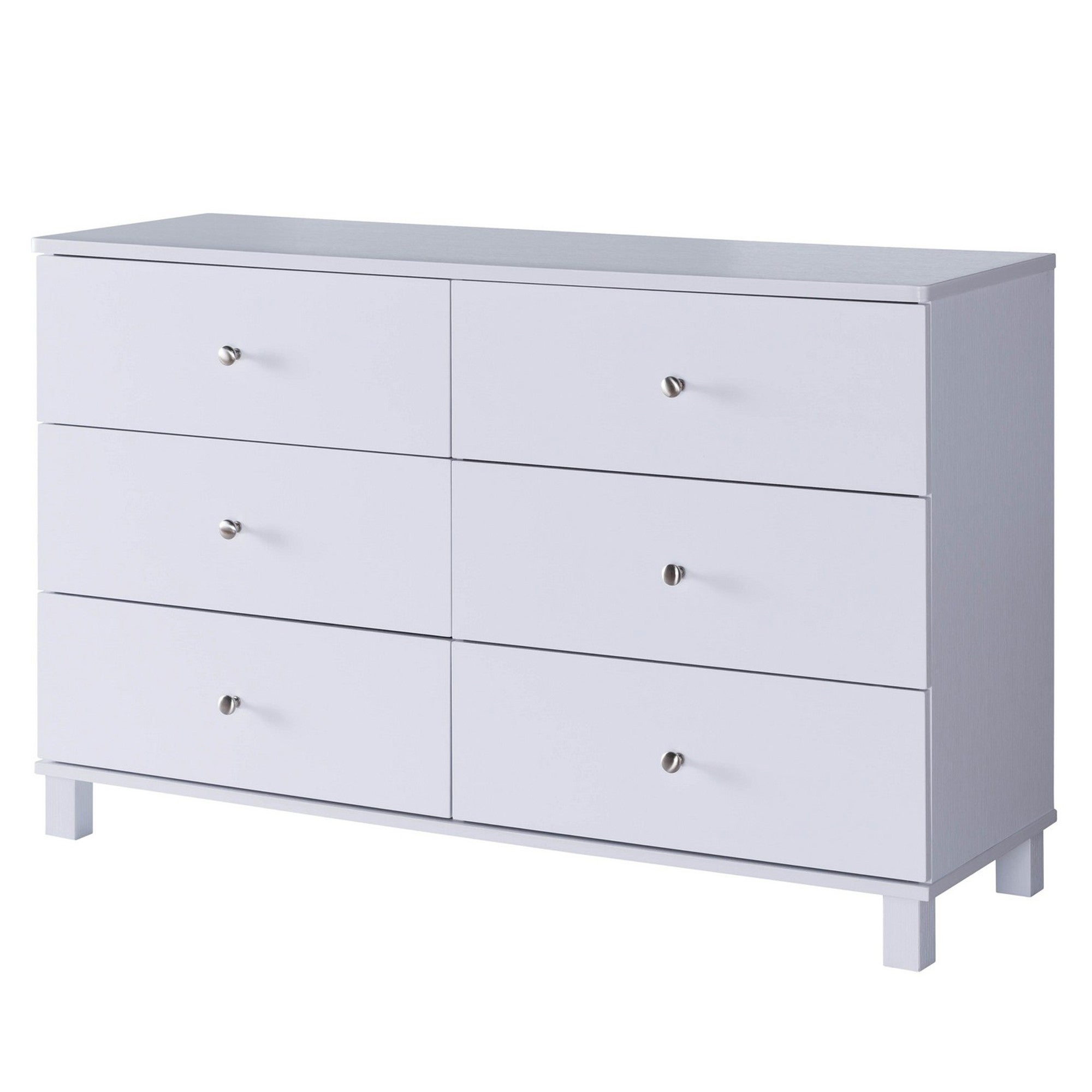 47.25 Inches 6 Drawer Dresser with Straight Legs， White - - 32904449 - Mycitystee