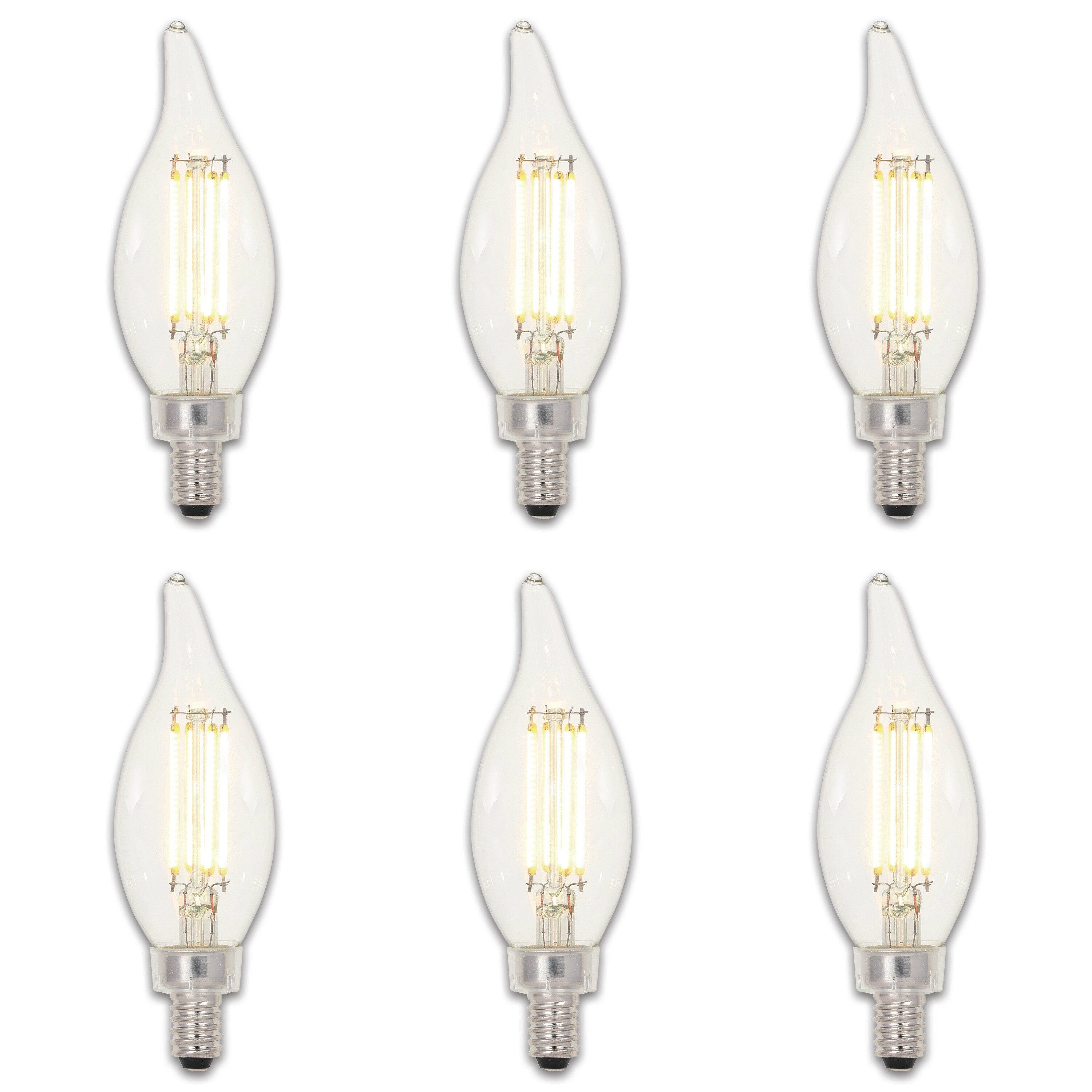 Westinghouse Lighting 4.5 Watt (60 Watt Equivalent) Clear CA11 Dimmable Filament LED Light Bulb， Candelabra Base， 6 Pack - Mycitystee