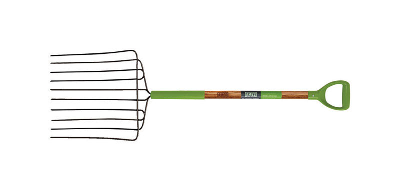 Ames 10 Tine Steel Ensilage Fork 30 in. Wood Handle - Mycitystee