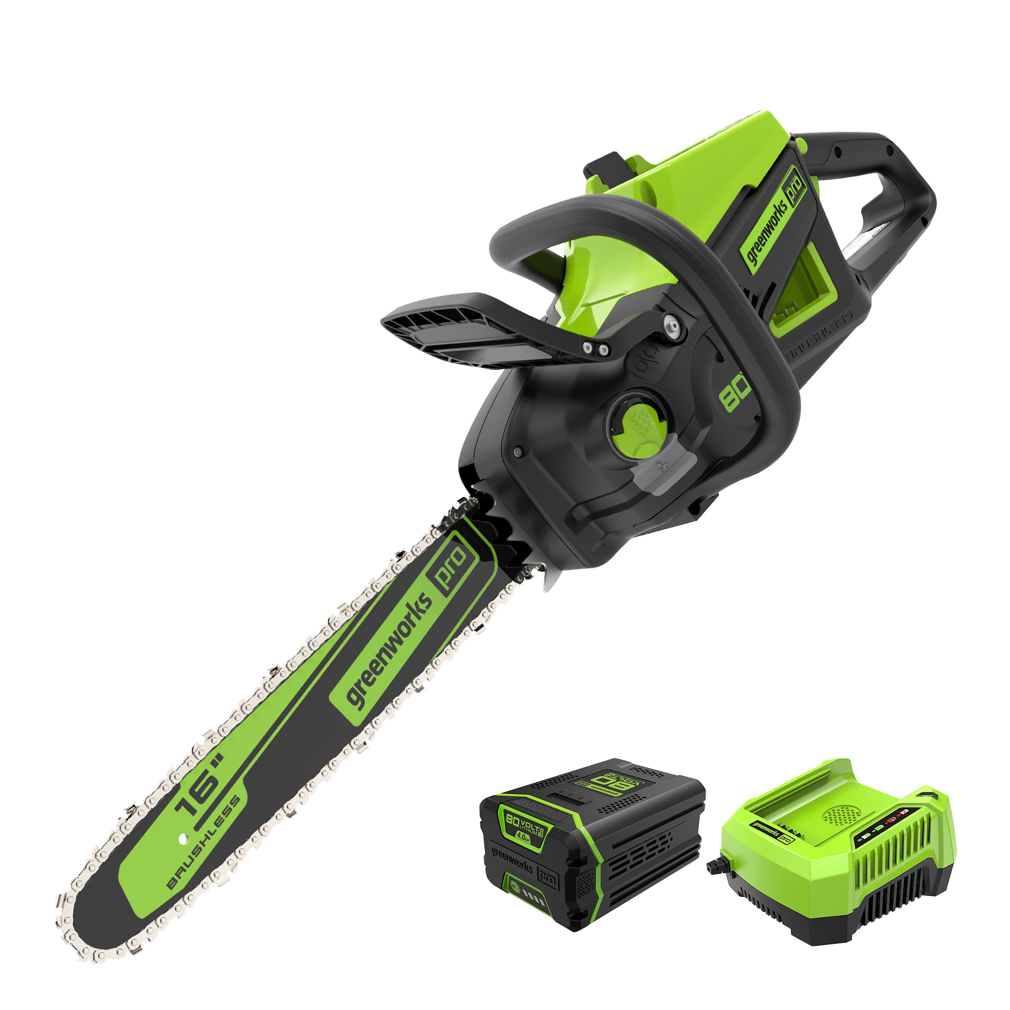 80V 16‘’ Cordless Battery Chainsaw w/ 4.0 Ah Battery  Charger - Mycitystee