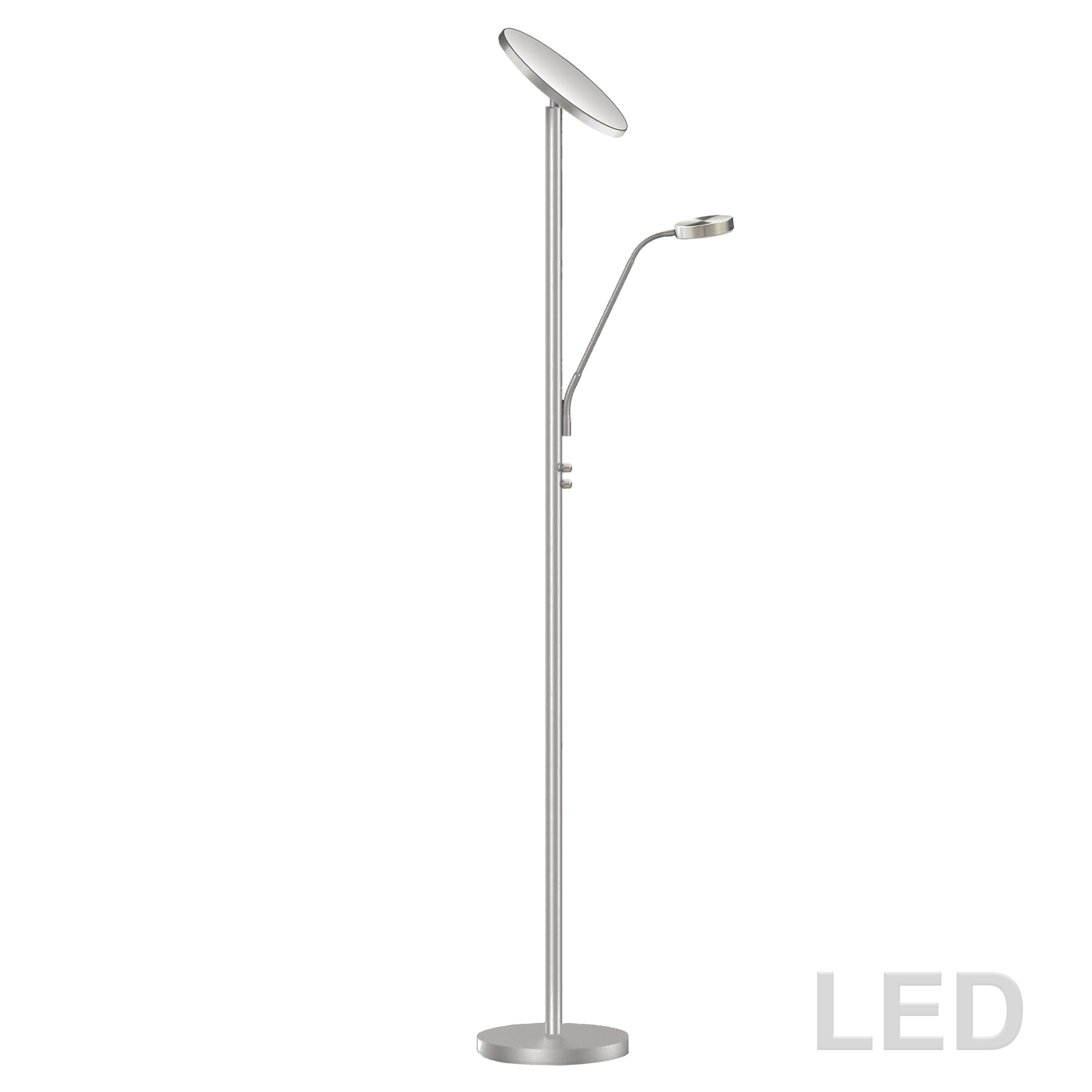 Mother and Son LED Floor Lamp， Satin Nickel Finish - Mycitystee