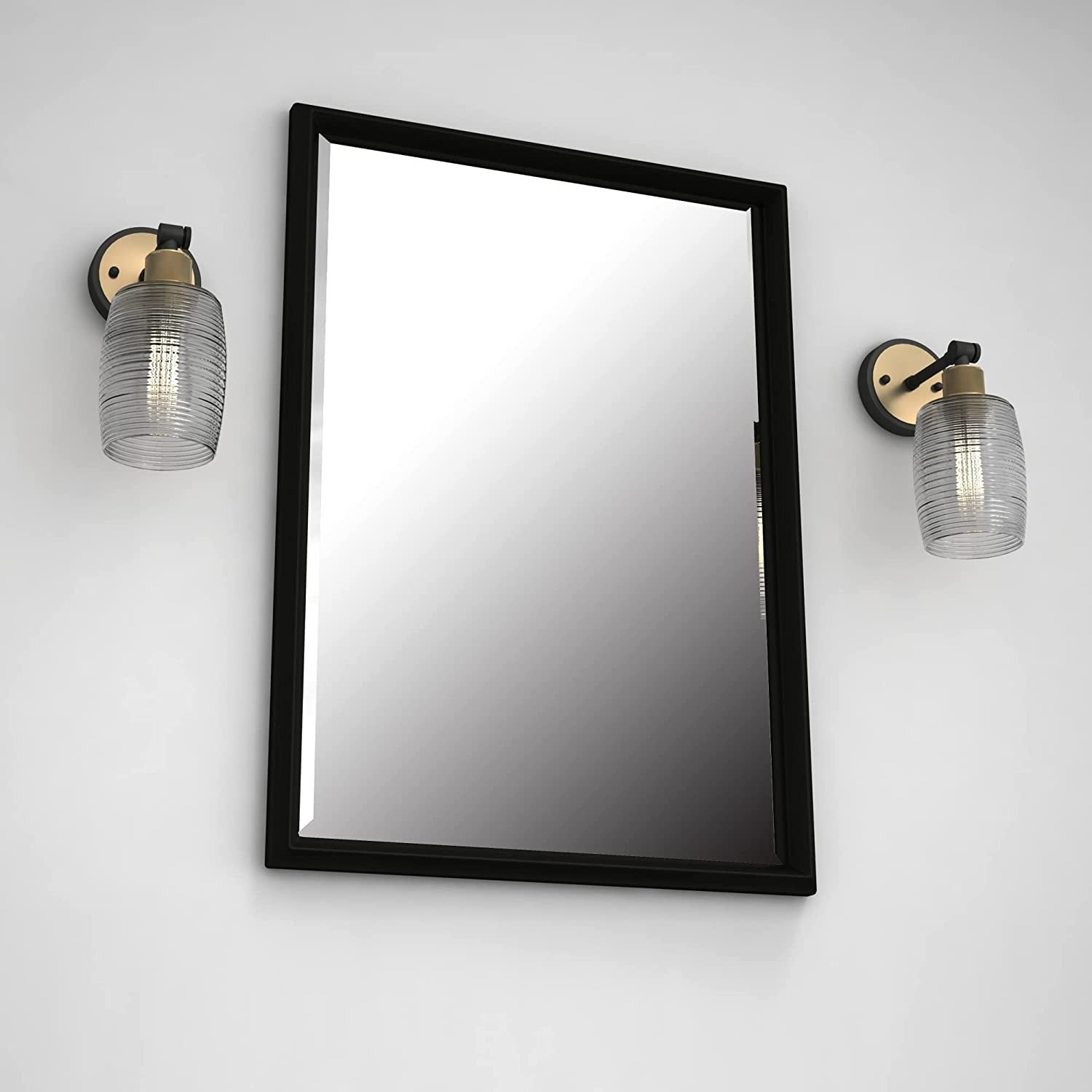 1 Light Vanity Light in Black W/Antique brass with Clear Glass - W:4.92*H:10.87*E:7.40 - Mycitystee