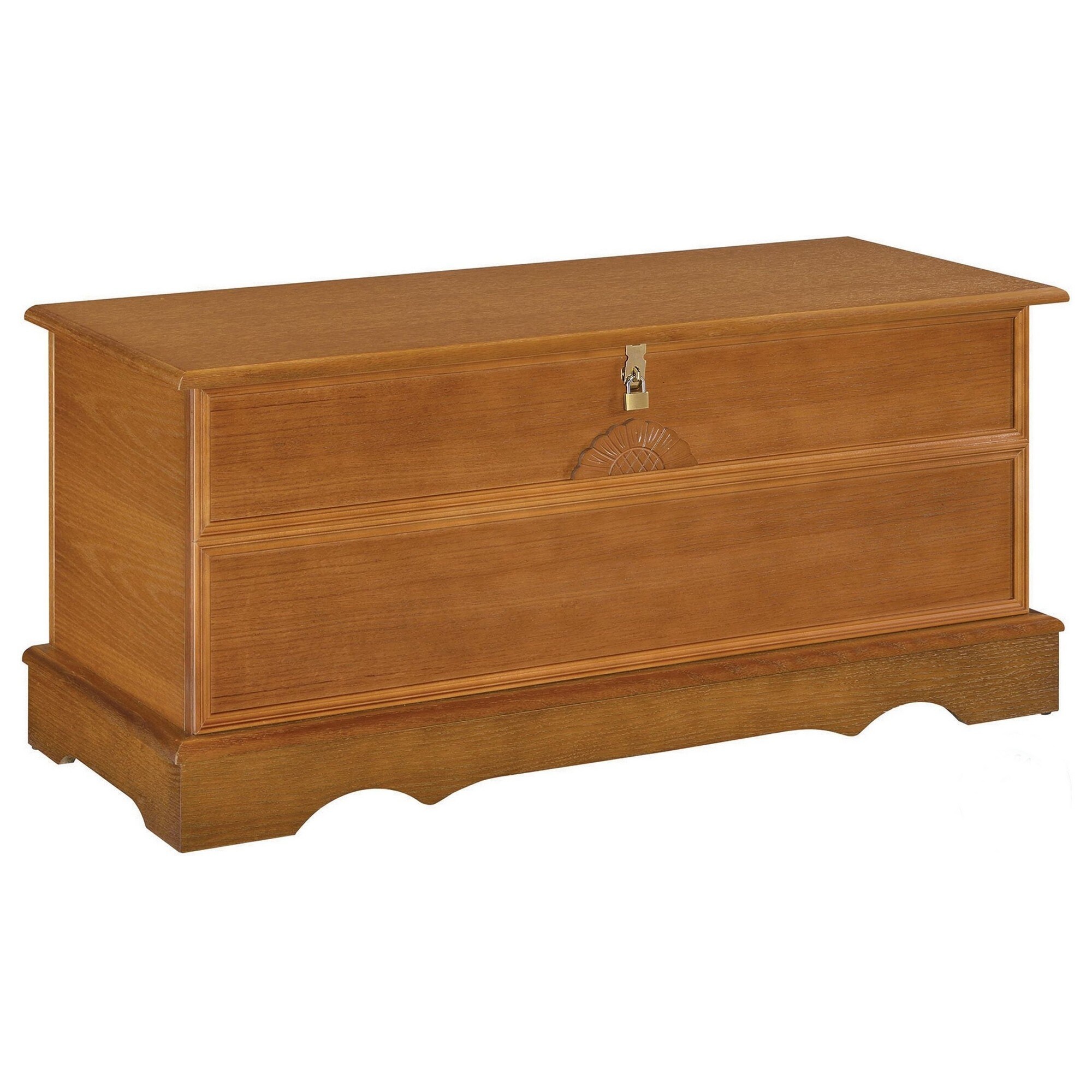 Chest with Molded Details and Lift Top Hidden Storage， Brown - - 33992961 - Mycitystee