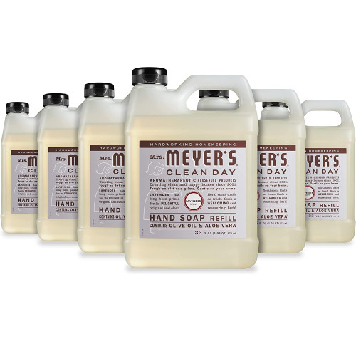 Mrs. Meyer's Clean Day Liquid Hand Soap， Lavender， 33 oz， 6/Carton (651318) - Mycitystee
