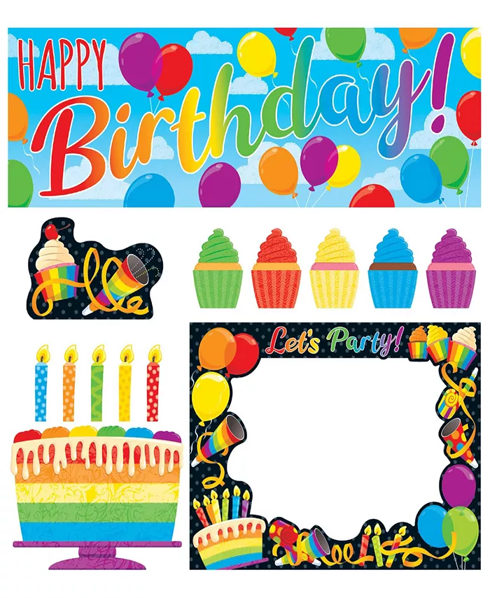 Trend Enterprises Rainbow Birthday Learning Set， 30 Pieces - Mycitystee