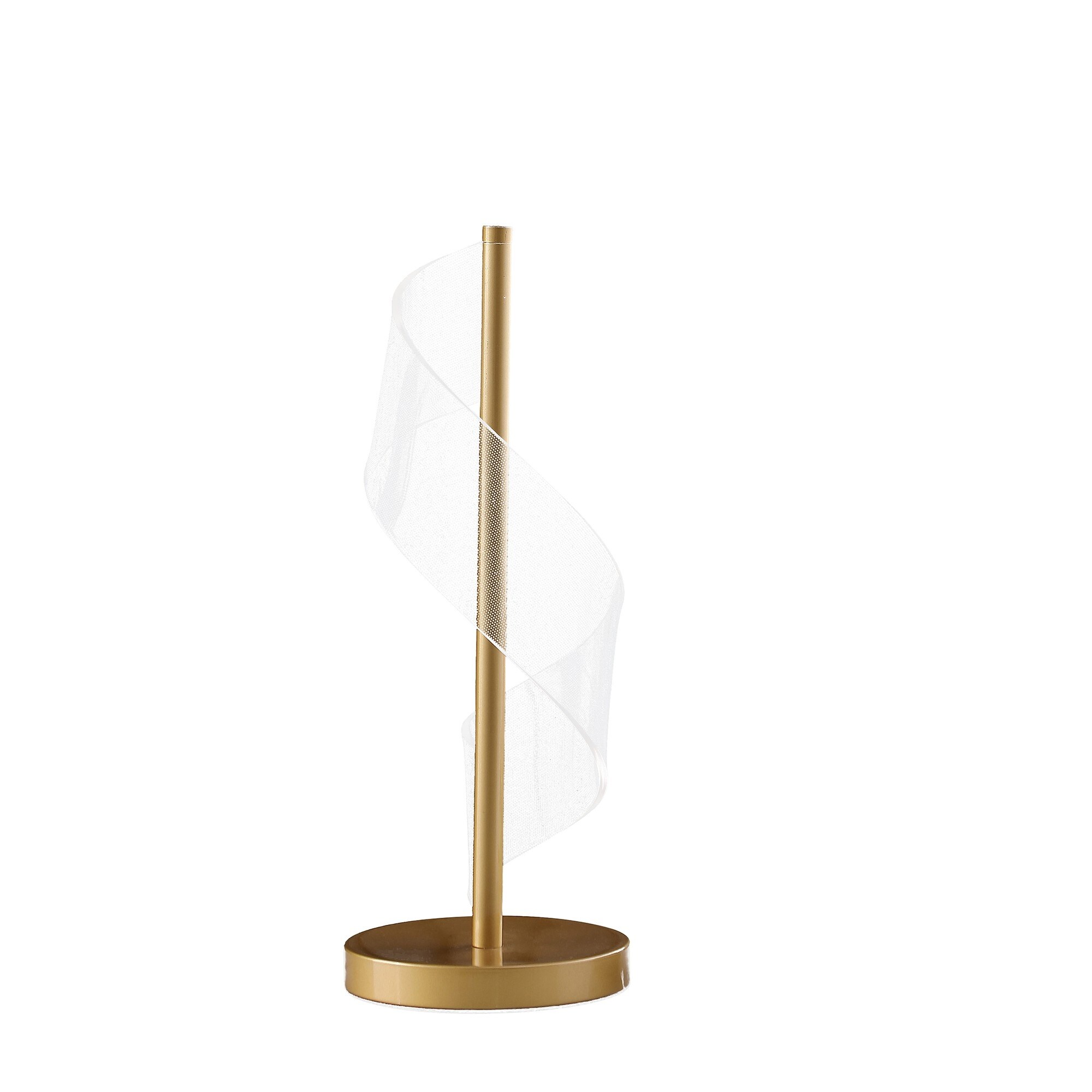 19 Inch Accent Table Lamp， S Design Wave Shade， Metal Base， White， Gold - Mycitystee
