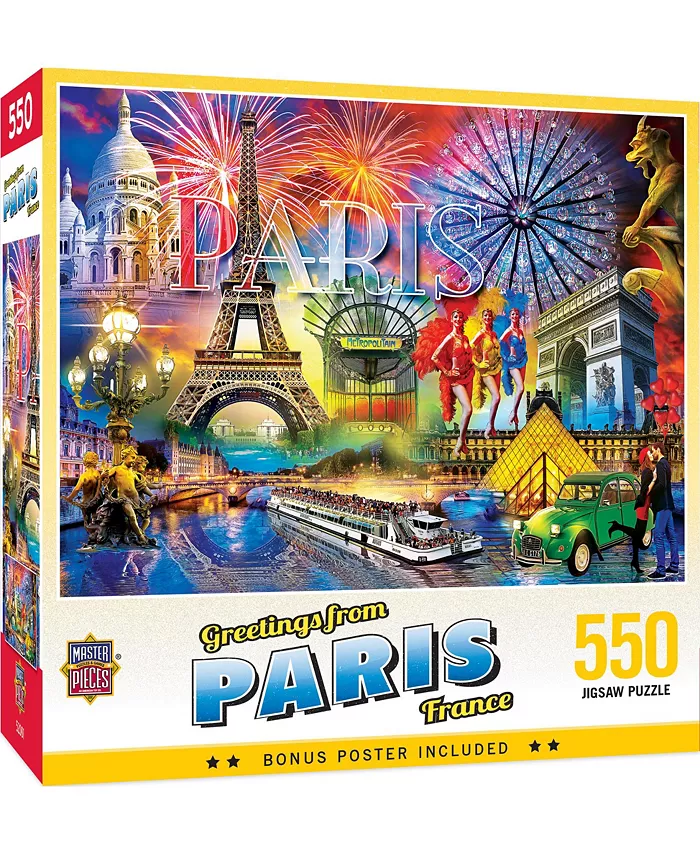 MasterPieces Puzzles MasterPieces 550 Piece Jigsaw Puzzle - Greetings From Paris - Mycitystee