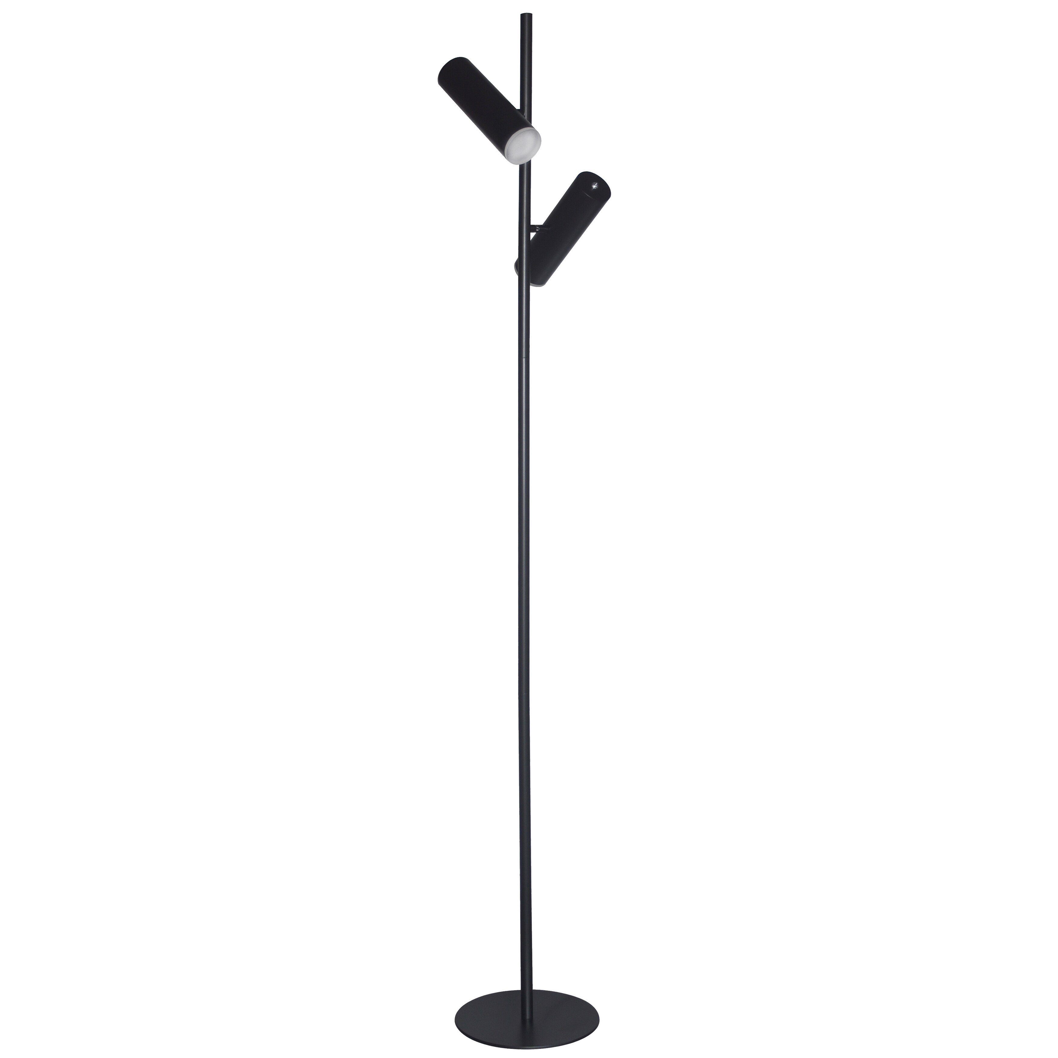 12W Floor Lamp， Matte Black with Frosted Acrylic Diffuser - Mycitystee
