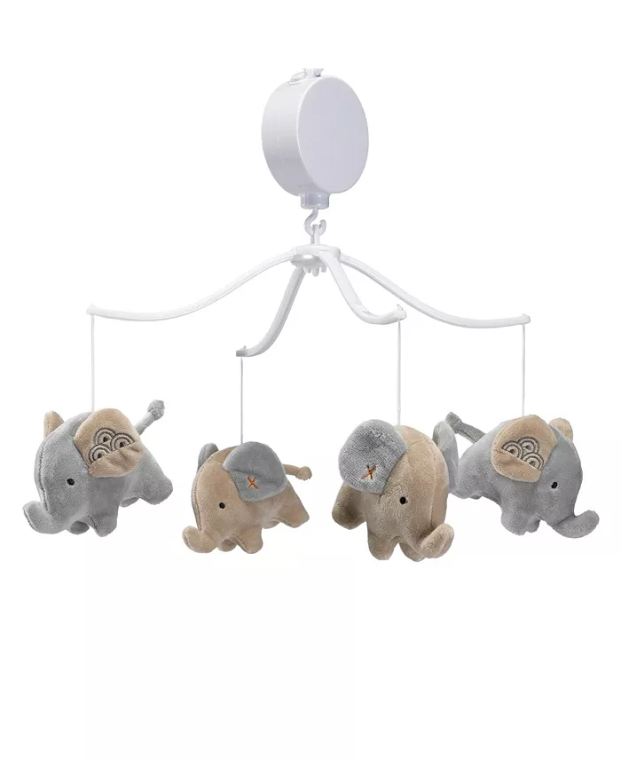 Bedtime Originals Elephant Love Musical Baby Crib Mobile Soother Toy - Gray - Mycitystee