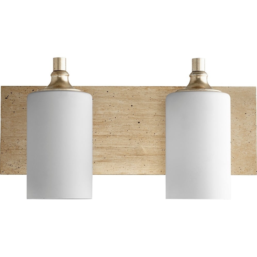 Celeste Aged Silver Leaf 2-light Vanity Lighting - Mycitystee