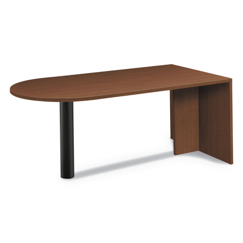 HON Foundation Peninsula with End Panel， Steel Support Column， 72w x 36d x 29h， Shaker Cherry (LM72PENF) - Mycitystee