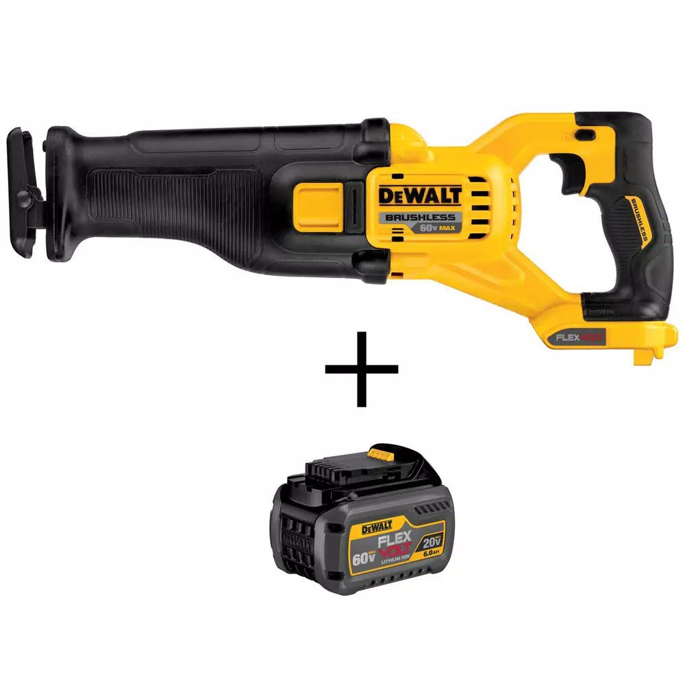 DEWALT FLEXVOLT 60-Volt MAX Cordless Brushless Reciprocating Saw with (1) FLEXVOLT 6.0Ah Battery and#8211; XDC Depot - Mycitystee