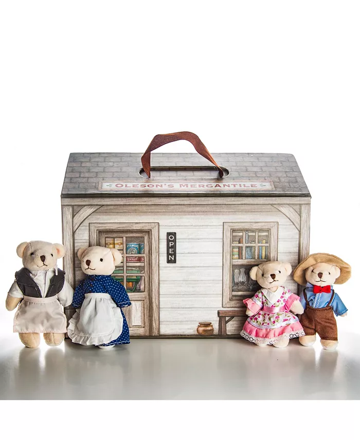 The Queen's Treasures My First Little House on The Prairie Handmade Oleson's Bear Family and Mercantile Play Set With 4 Handmade Jointed Bears and Cou - Mycitystee