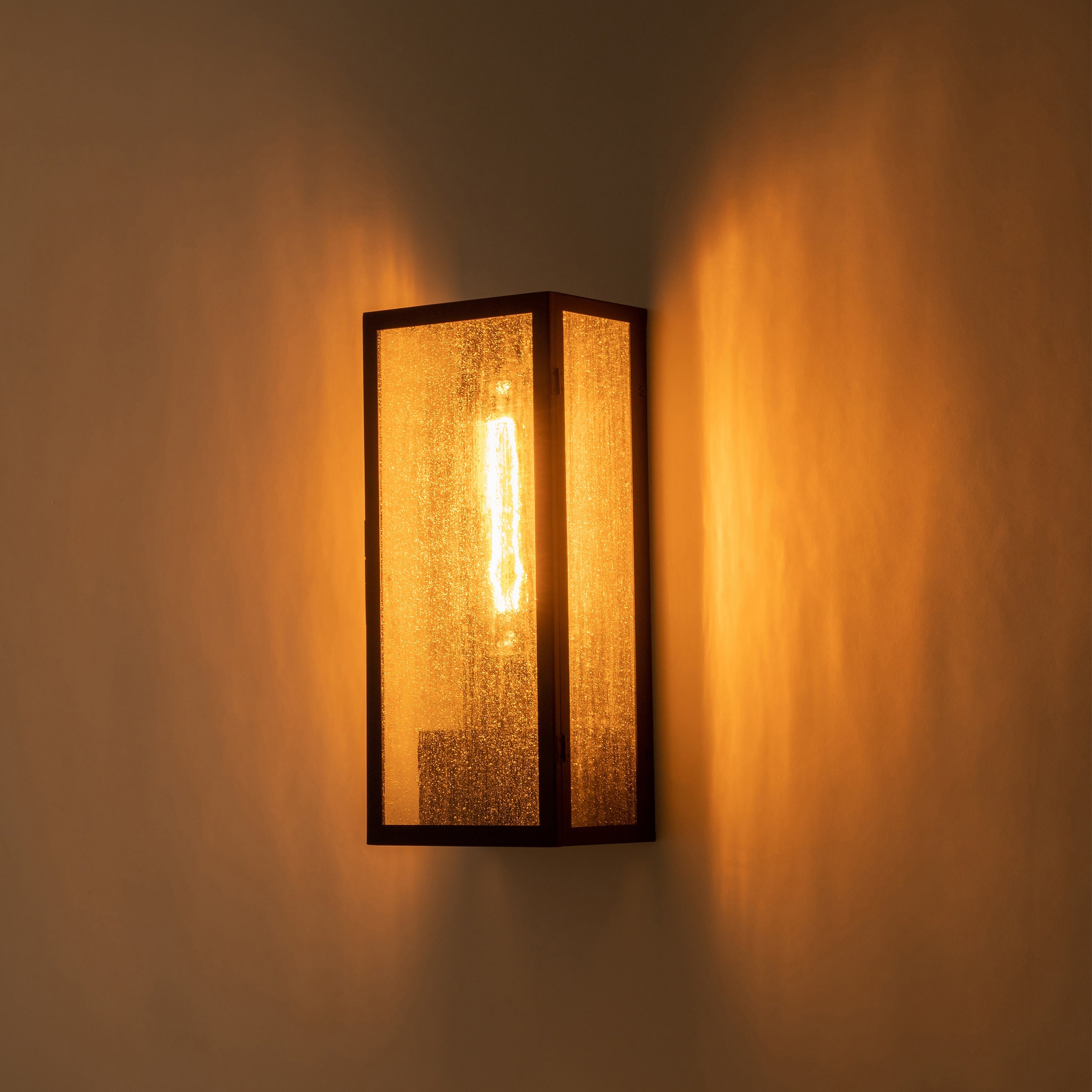 Black Outdoor Wall Lantern Sconce with Built-In GFCI Outlets - Mycitystee