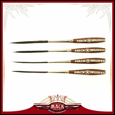 Sizes 000-2 Series Long Bob Pinstripe Scroll Black Synthetic Brush Set - Mycitystee