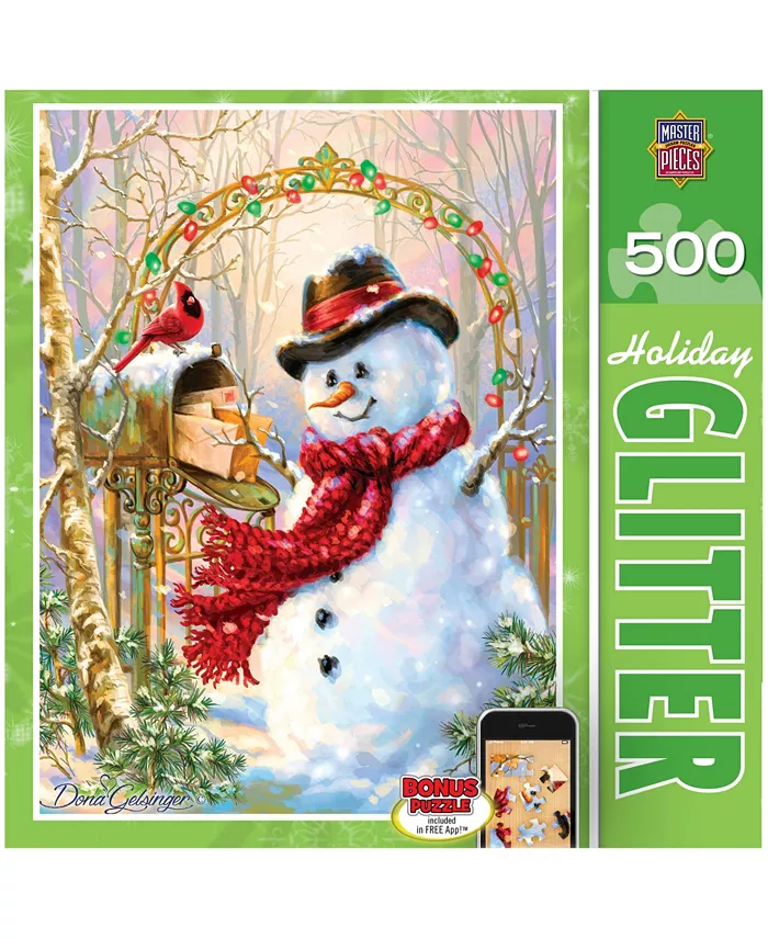 MasterPieces Puzzles Holiday Glitter Puzzle - Letters to Frosty - 500 Piece - Mycitystee