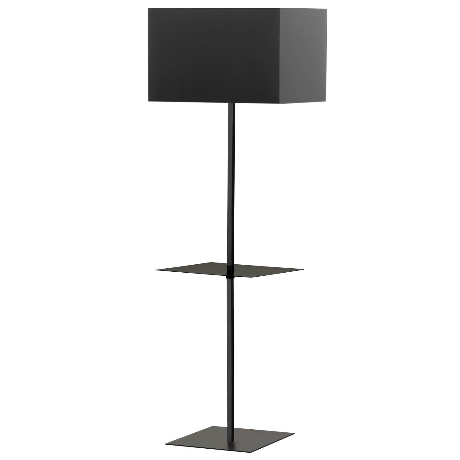 1LT Incan Sq. Base Floor w/Shelf， BK w/BK shade - Mycitystee