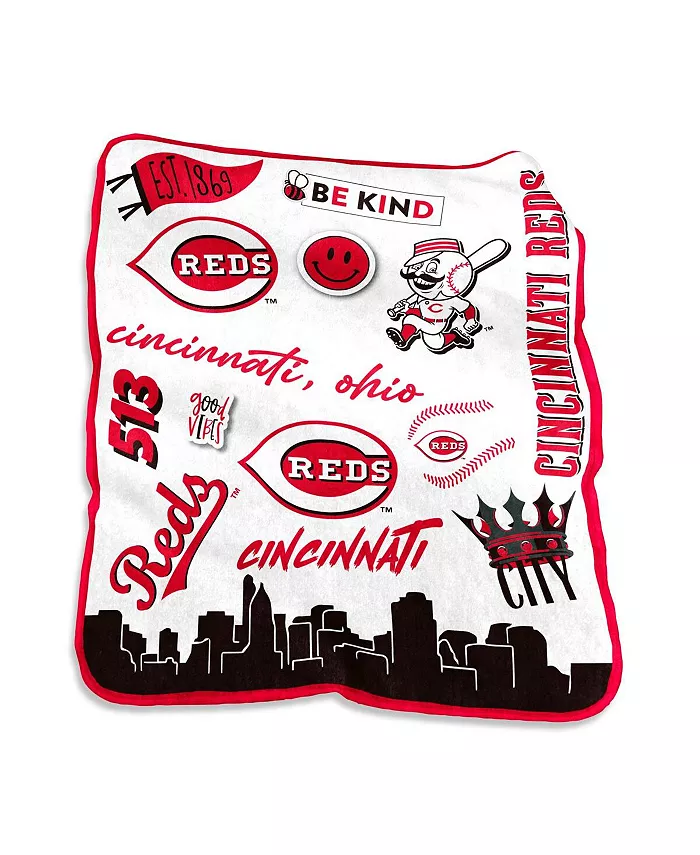 Logo Brands Cincinnati Reds 50'' x 60'' Native Raschel Plush Throw Blanket - Mycitystee
