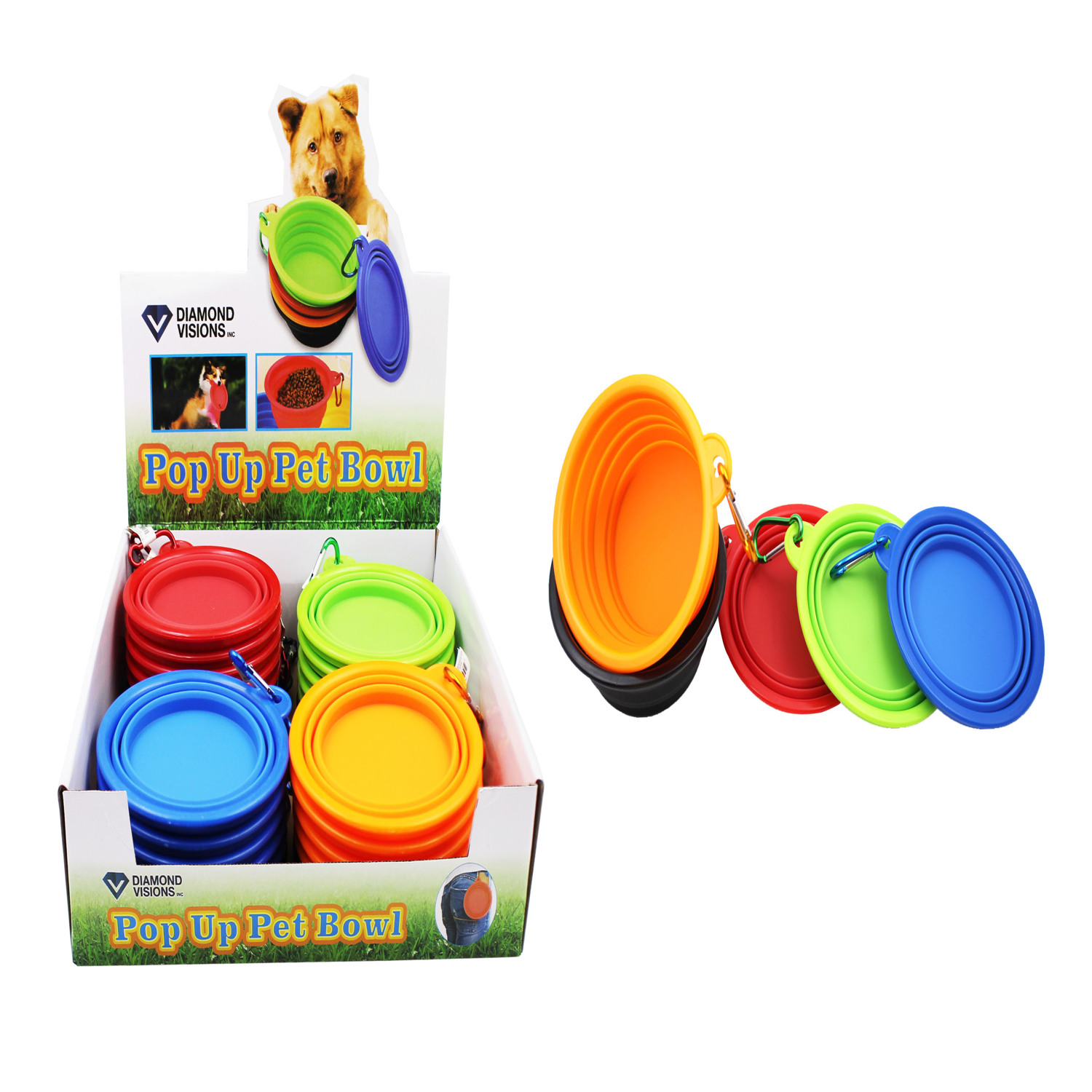 Diamond Visions Pop Up Pet Bowl Silicone 1 pk - Mycitystee