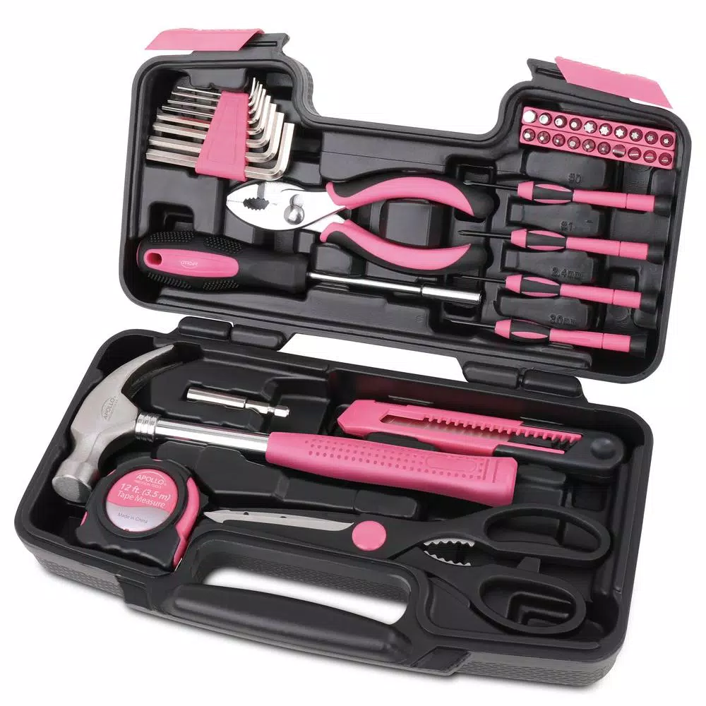 Apollo General Tool Set in Pink (39-Piece) and#8211; XDC Depot - Mycitystee