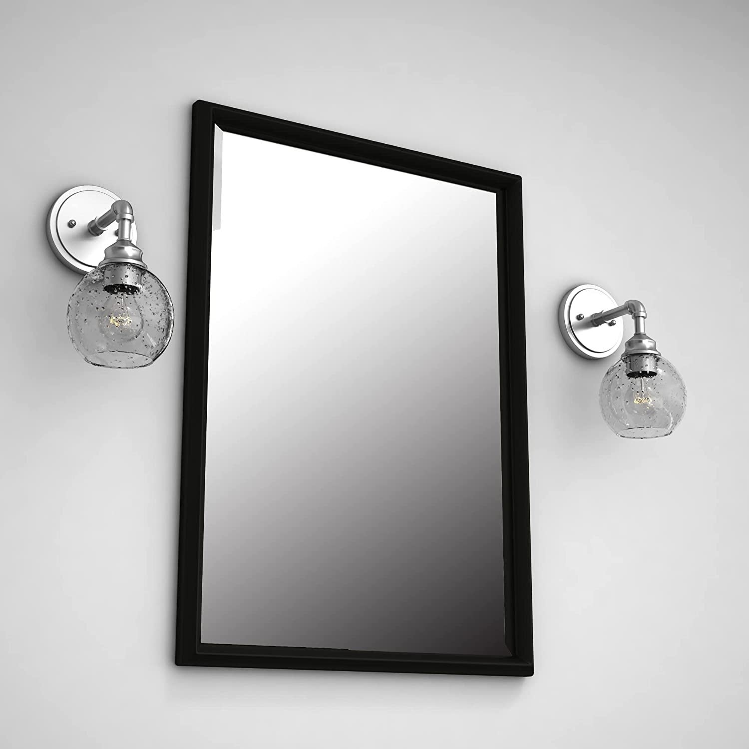1 Light Vanity Light in Satin Nickel with Clear Seedy Glass - W:5.51*H:11.02*E:7.87 - Mycitystee