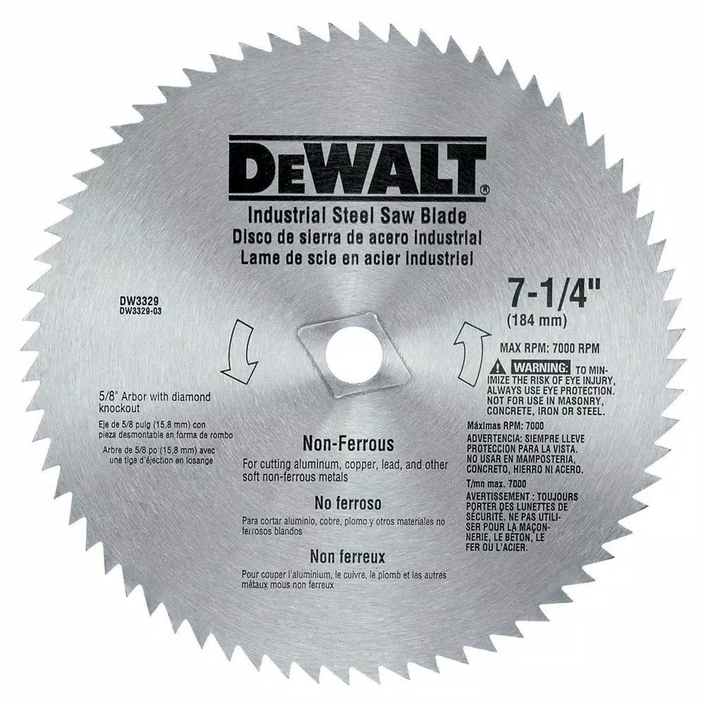 DEWALT 7-1/4 in. 68-Teeth Steel Non-Ferrous Steel Saw Blade and#8211; XDC Depot - Mycitystee