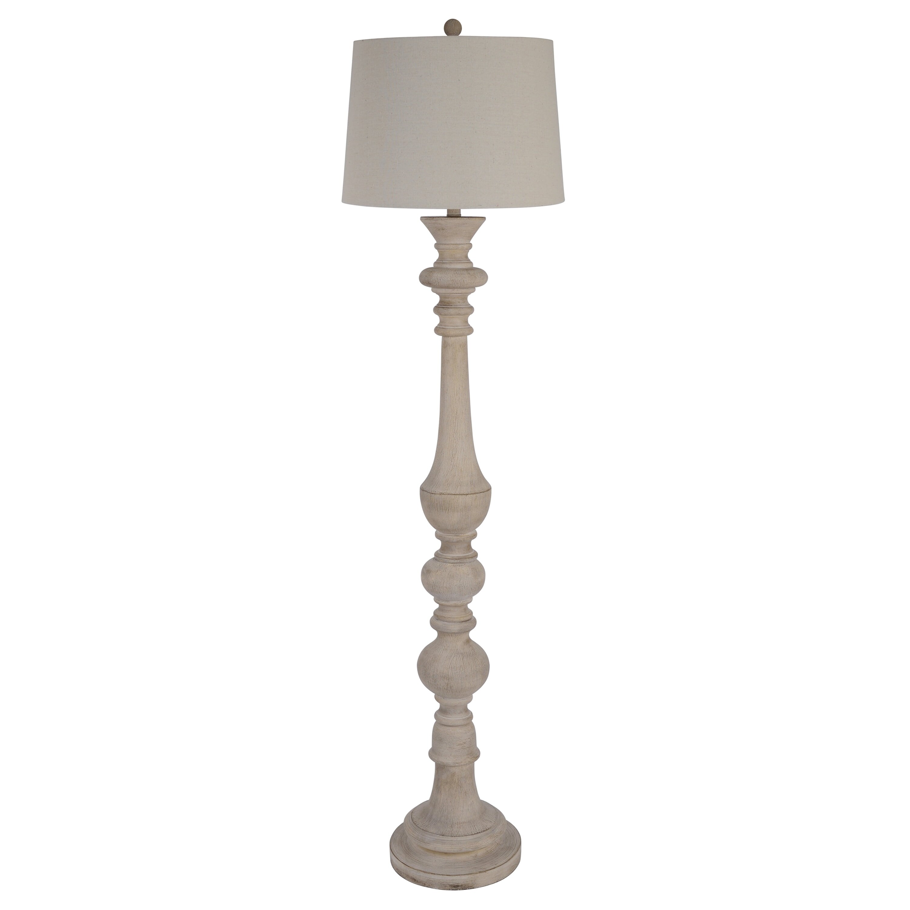 Distressed Resin Floor Lamp with Natural Linen Color - Mycitystee