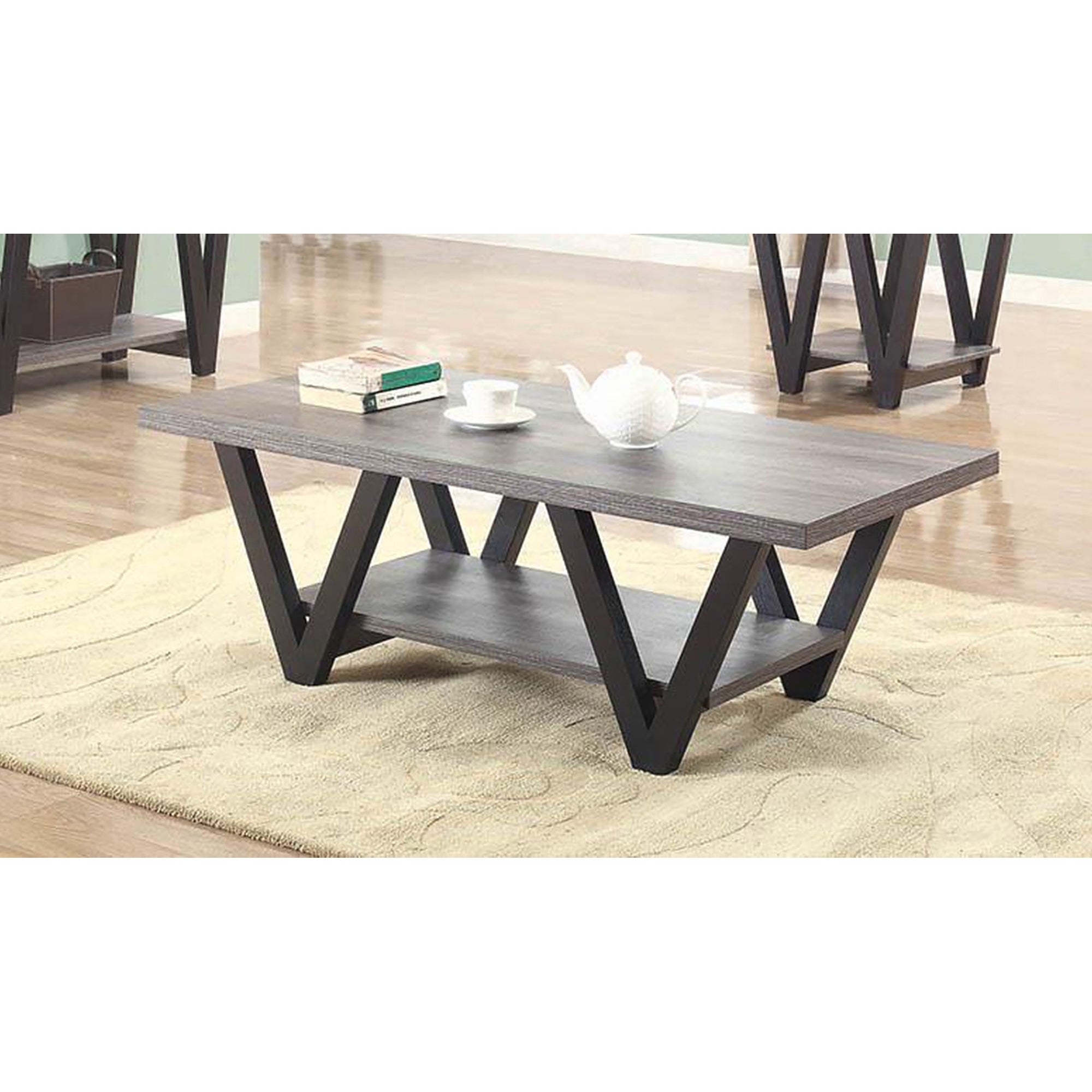 Alexia Black and Grey Angled Leg Coffee Table - Mycitystee