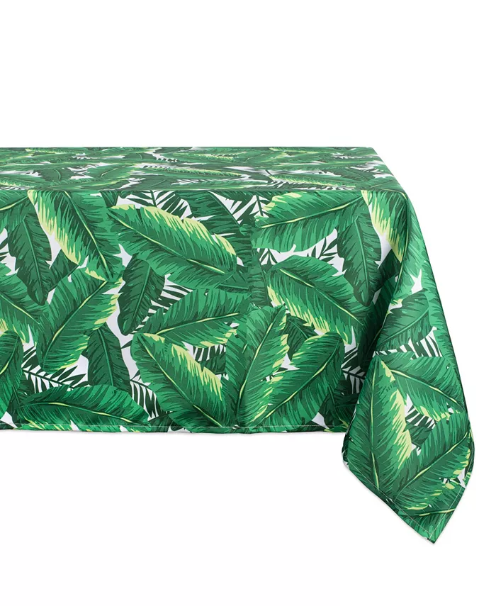 Design Imports Banana Leaf Outdoor Tablecloth with Zipper 60