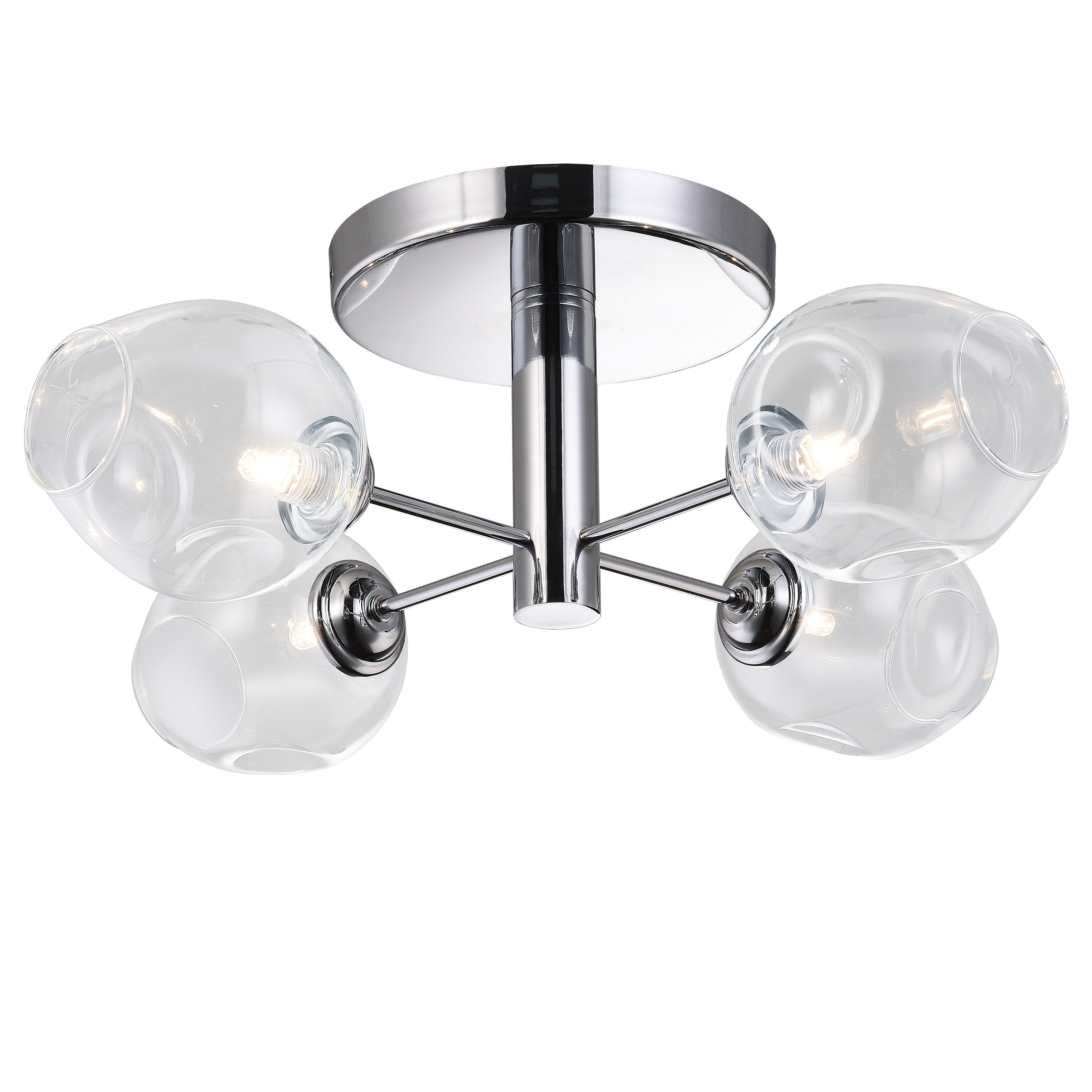 4LT Semi Flush， PC Finish w/ Clear Glass - Mycitystee