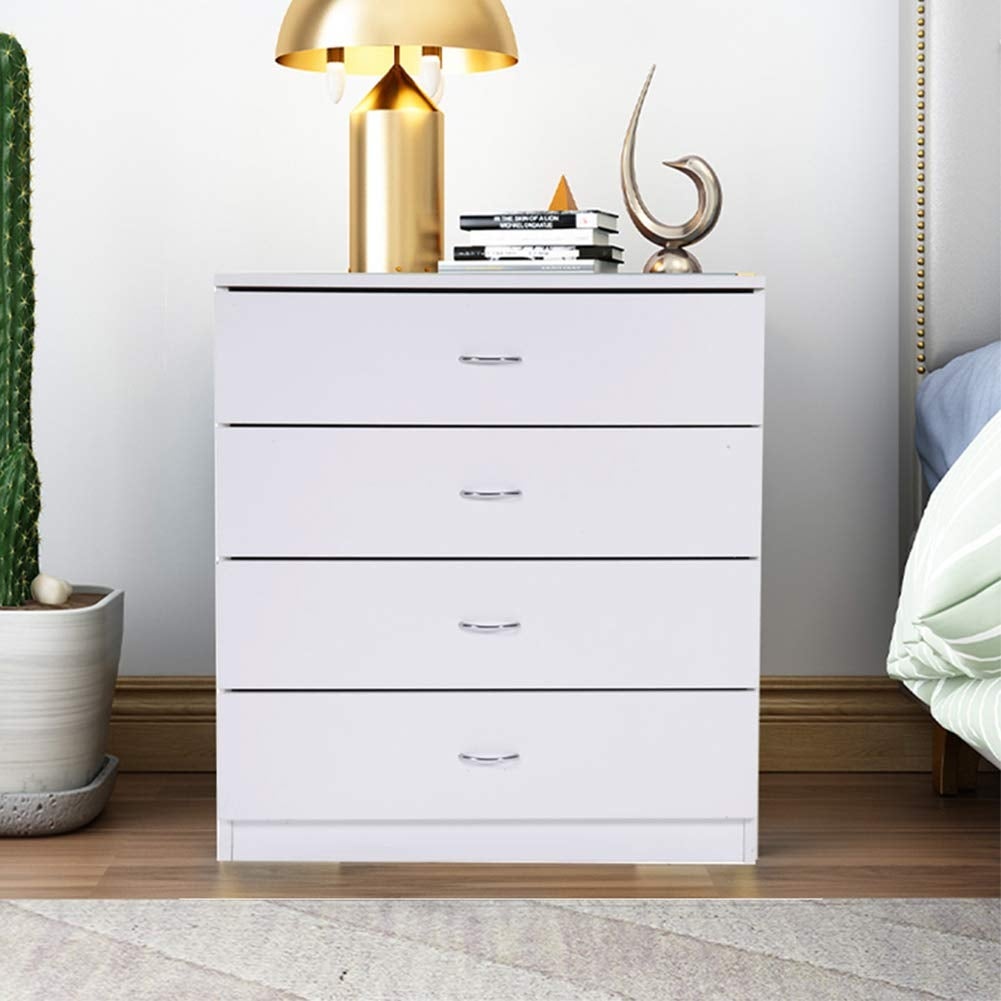 4 Drawer Chest Dresser Wooden Storage Dresser Cabinet for Closet， Unit for Bedroom， Living Room and Hallway (4-White) - - 37668273 - Mycitystee