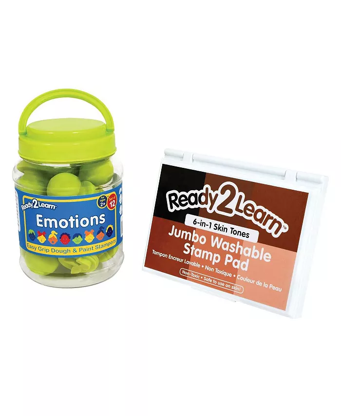 Learning Advantage Easy Grip Emotion Stampers Jumbo 6-in-1 Skin Tone Ink Pad - Mycitystee