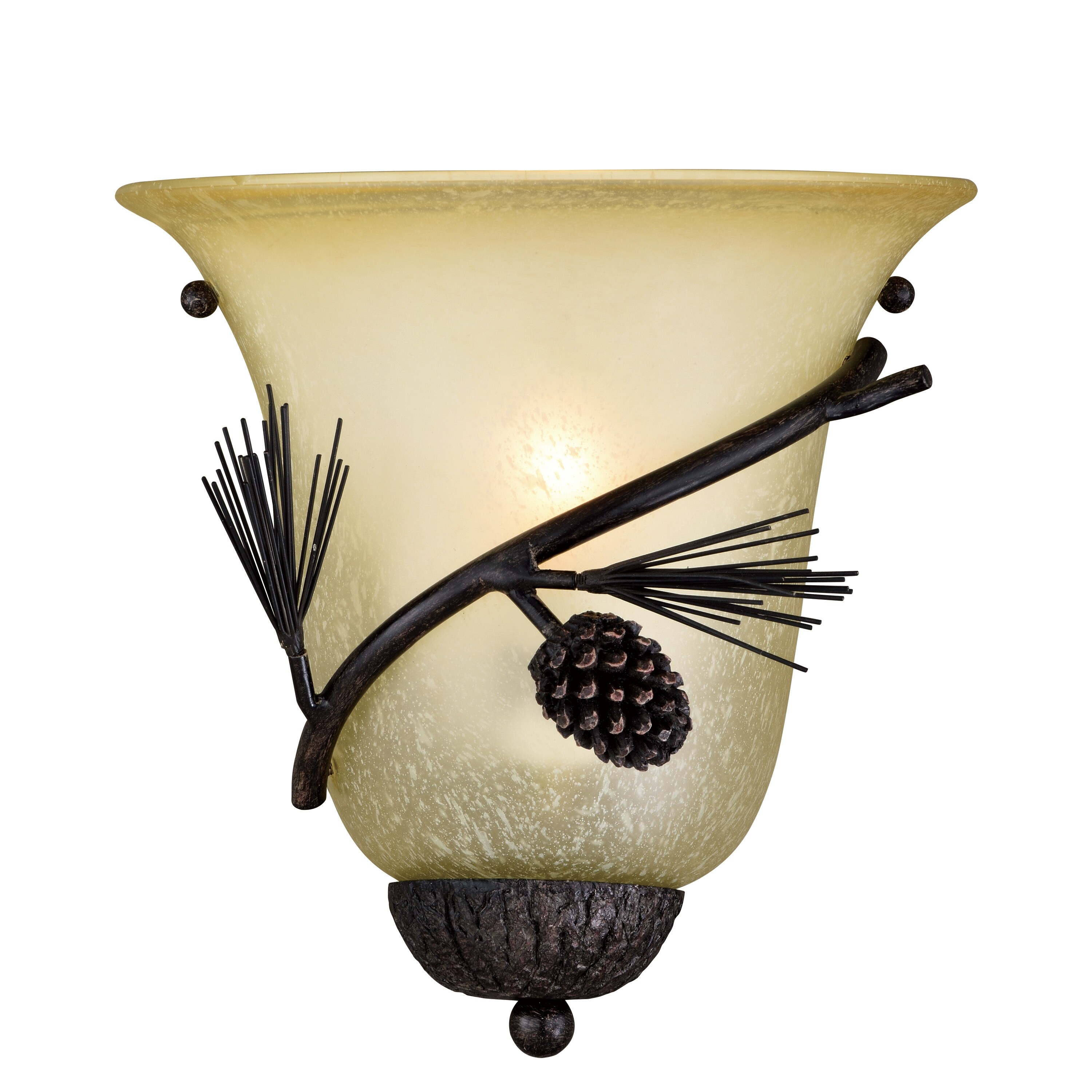 Vaxcel Sierra 9-in W Black Walnut Rustic Wall Light Sconce - 9-in W x 9.25-in H x 4.5-in D - Mycitystee