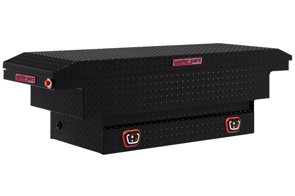 Weather Guard Saddle Truck Tool Box Aluminum Compact Low Profile Black - Mycitystee