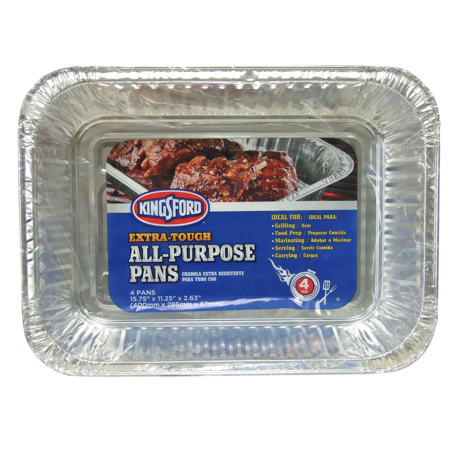 Kingsford Aluminum Grilling Pan 15.75 in. L X 11.25 in. W 4 pk - Mycitystee