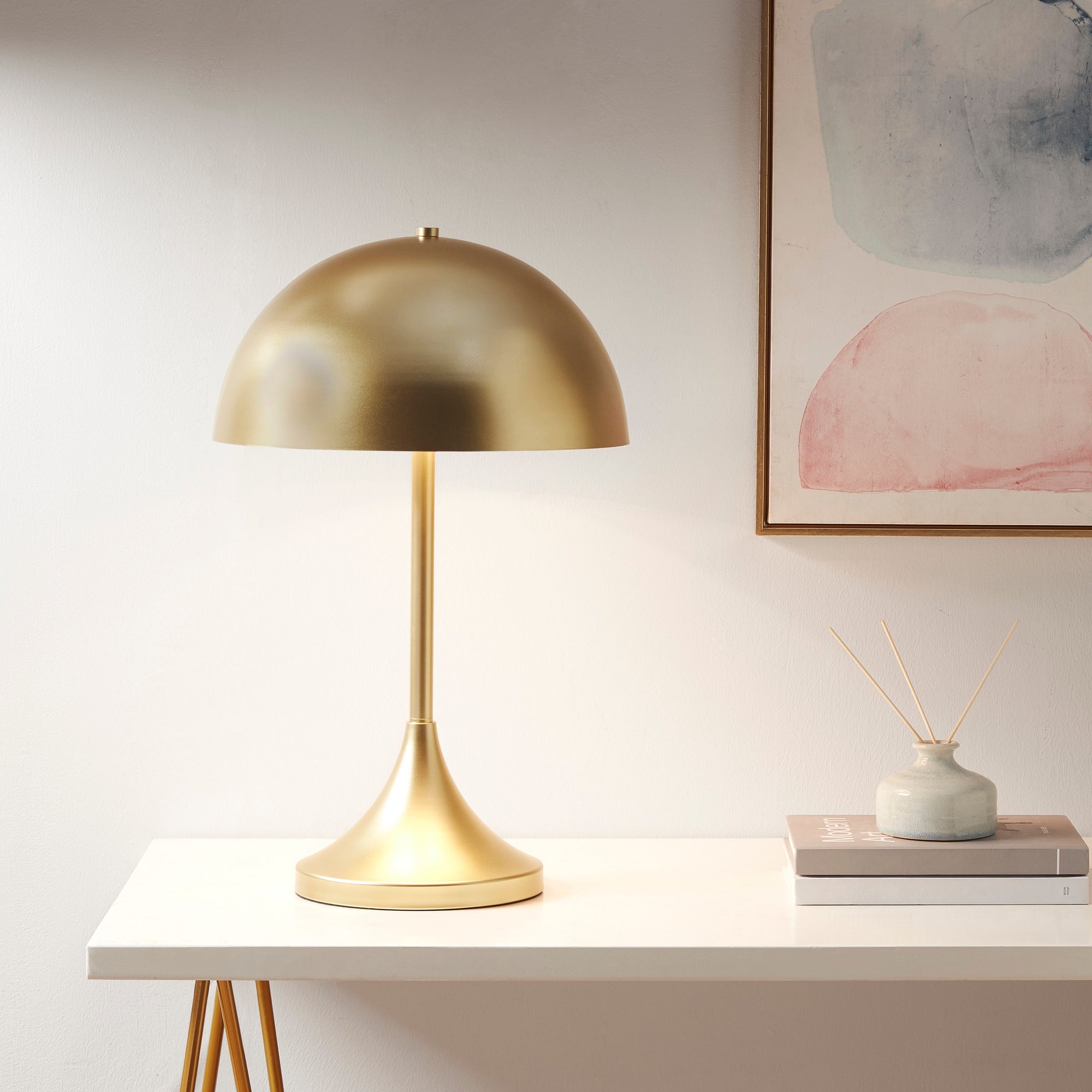 Ink+Ivy Bryson Gold Dome-Shaped 2-Light Metal Table Lamp - Mycitystee