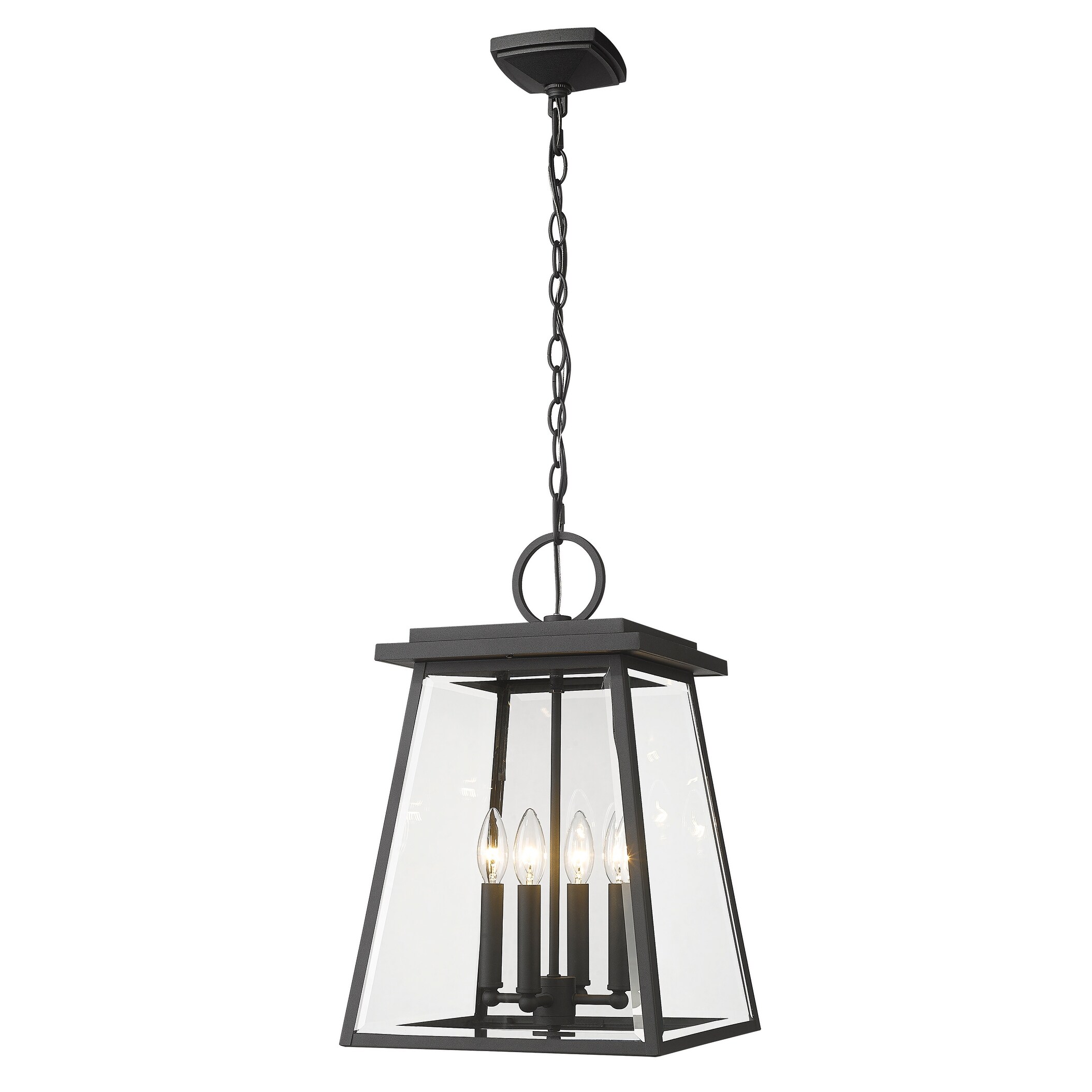 Broughton 4 Light Outdoor Chain Mount Ceiling Fixture - Black - Mycitystee