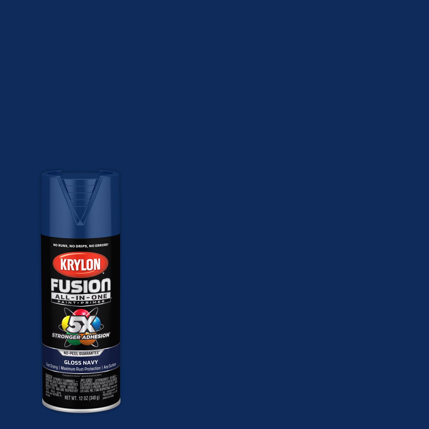 Krylon Fusion All-In-One Gloss Navy Paint+Primer Spray Paint 12 oz - Mycitystee