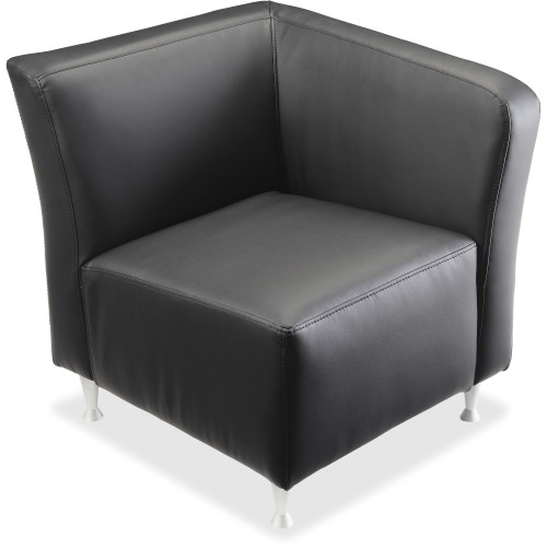Lorell Fuze Modular Series Black Leather Guest Seating (86919) - Mycitystee