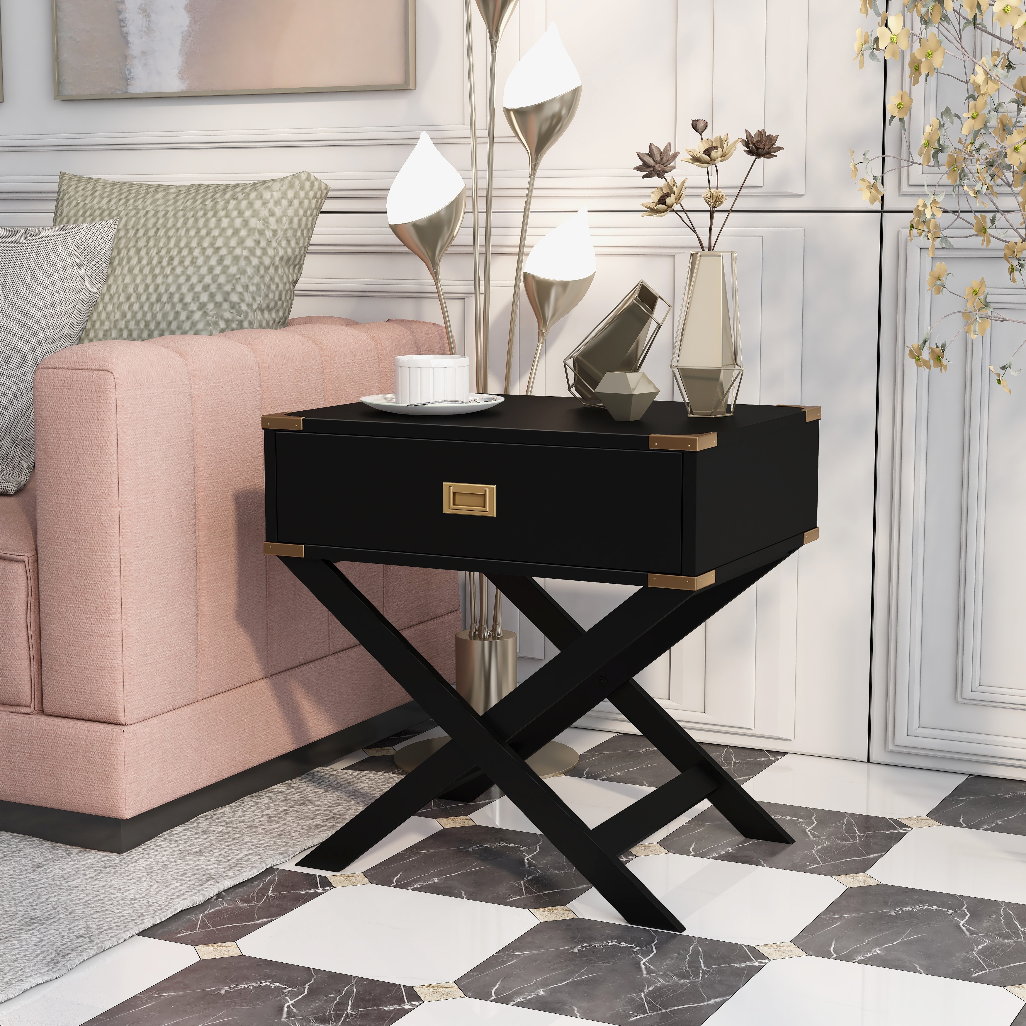 Furniture of America Yore 24-inch Solid Wood 1-drawer Side Table - Mycitystee