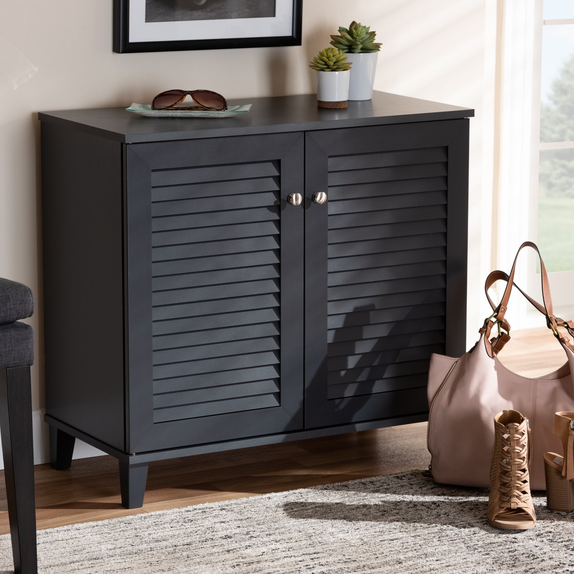 Copper Grove Zdolbuniv Dark Grey 4-shelf Shoe Storage Cabinet - - 28046204 - Mycitystee
