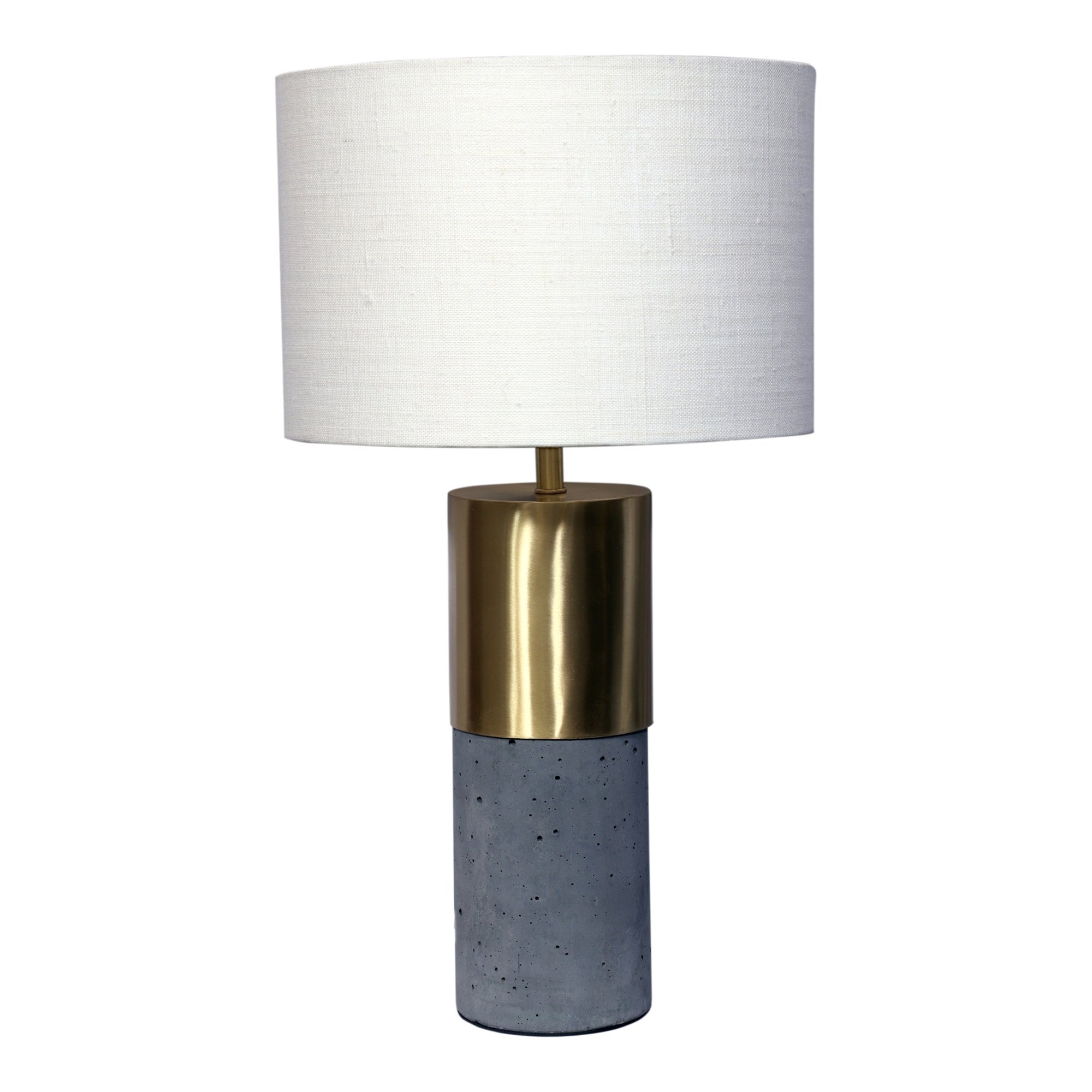 Aurelle Home Kyndra Cement and Gold Table Lamp - Mycitystee