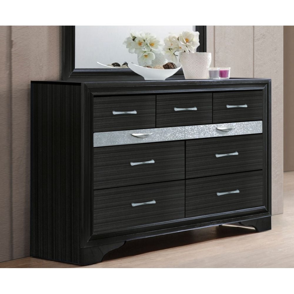 3 Tier 7 Drawers Dresser in Black - - 35374238 - Mycitystee