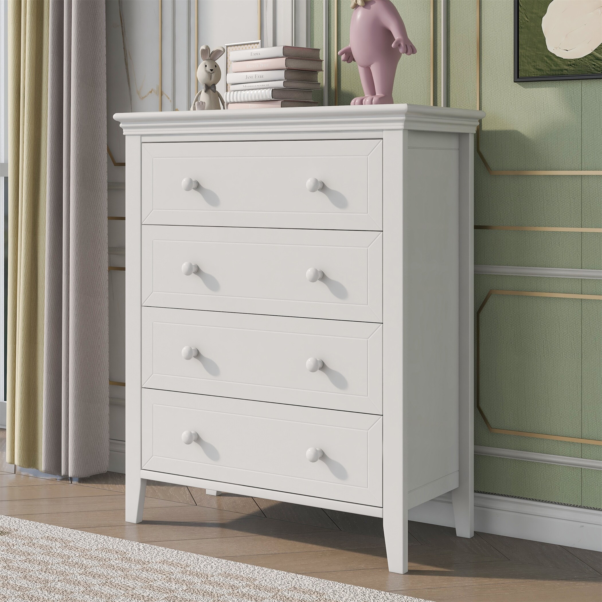 Solid Wood 4-Drawer Chest - - 36989608 - Mycitystee