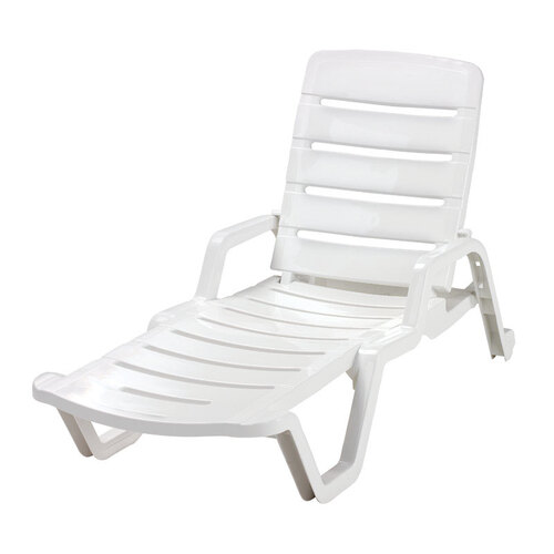 Adams 8010-48-3700 Chaise Lounge White Polypropylene Frame - Mycitystee