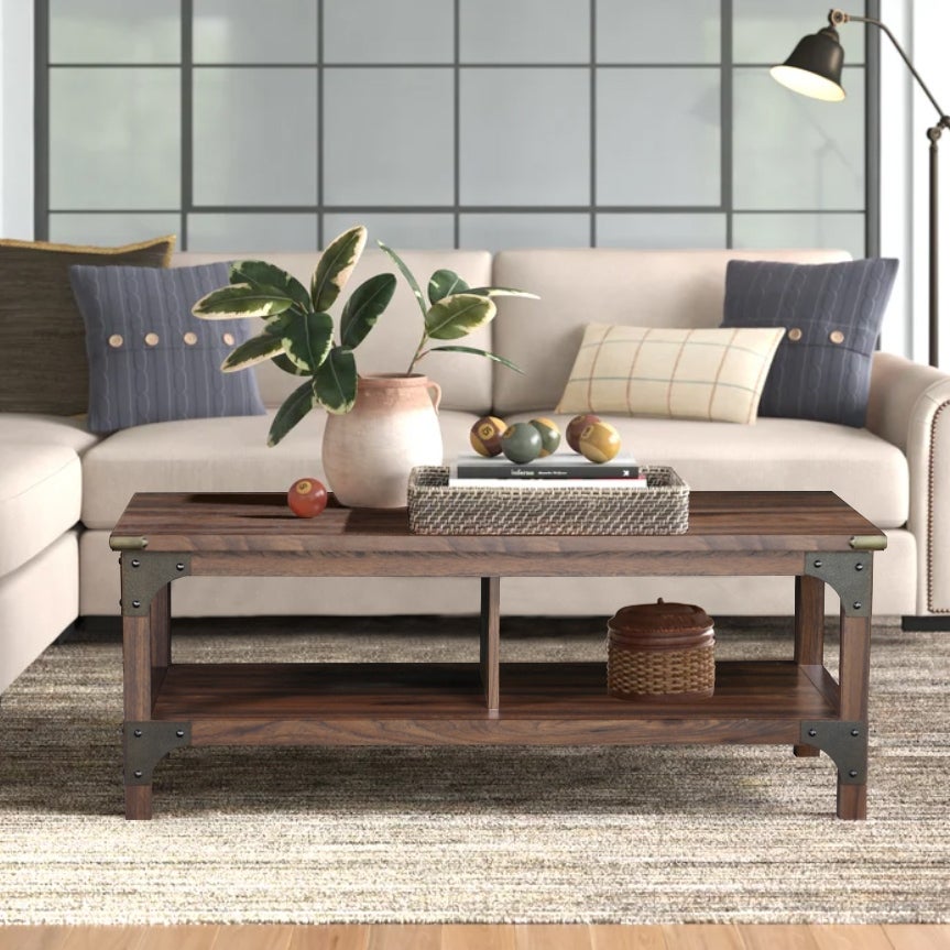 Saint Birch Hanson Walnut Coffee Table with 1-drawer - Mycitystee