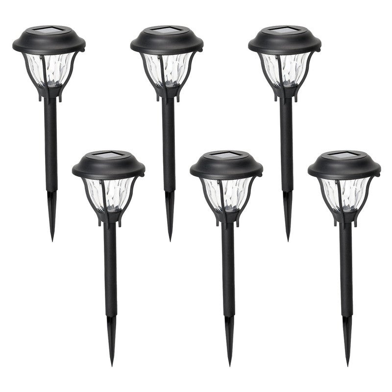 Soltoostar 6-pack Black Solar Pathway LED Lights with Waterproof - Mycitystee