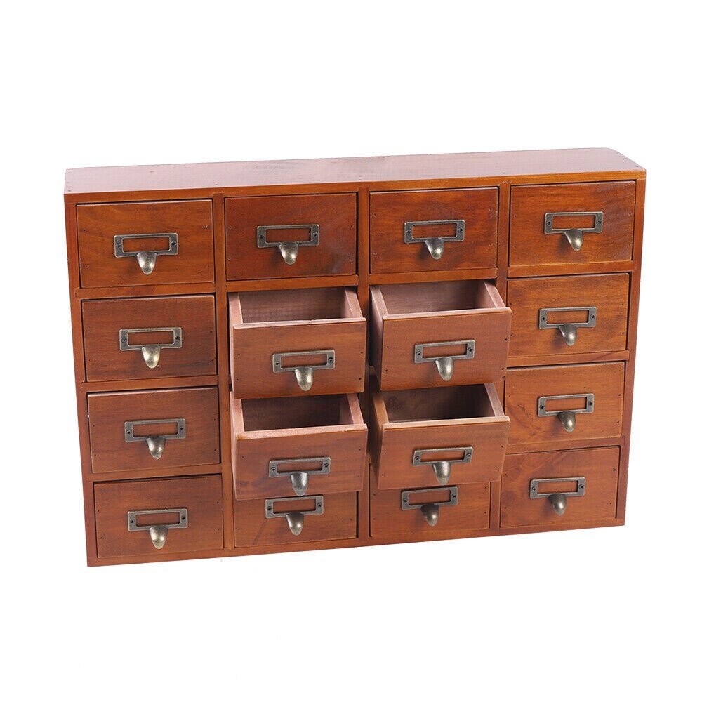 Traditional 16 Drawers Wood Apothecary Chest Storage Cabinet - - 37065713 - Mycitystee
