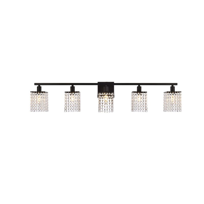 Phoenix 5 Light Bath Sconce with Clear Crystals - Mycitystee