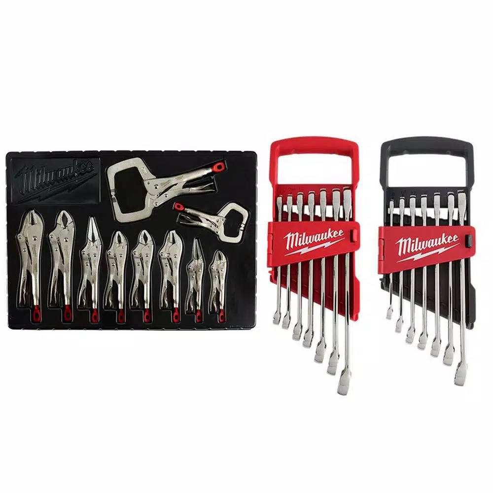 Milwaukee Torque Lock Locking Pliers Kit with Combination Metric and SAE Wrench Mechanics Tool Set (24-Piece) and#8211; XDC Depot - Mycitystee